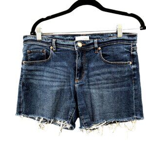 Loft Jean Shorts Womens Size 28 Blue Cut Off Low Rise Stretch Frayed Medium Wash